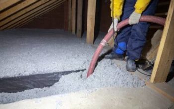 cellulose insulation in an attic floor